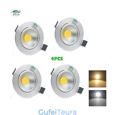 4 יחידות Zweihnder 3W 300Lm COB מנורת תקרה Downlight אור לבן חם