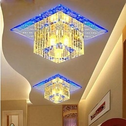 מיני מנורת תקרת קריסטל זרקור SMD 3W Creative מנורה צינור אור צבעוני צבע מרובע אור כיפה