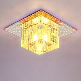 מיני מנורת תקרת קריסטל זרקור SMD 3W Creative מנורה צינור אור צבעוני צבע מרובע אור כיפה