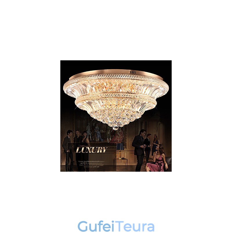 יוקרה מודרנית 9 אור תקרת קריסטל מודרני סופג אור כיפת קוטר 80 ס"מ