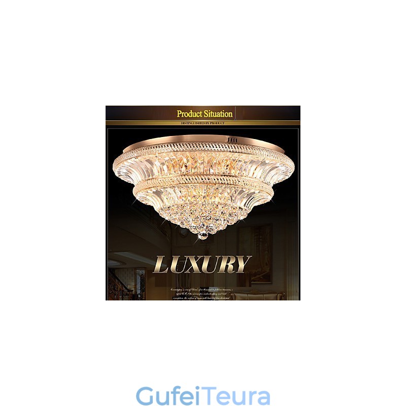 יוקרה מודרנית 9 אור תקרת קריסטל מודרני סופג אור כיפת קוטר 80 ס"מ