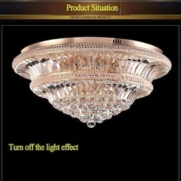 יוקרה מודרנית 9 אור תקרת קריסטל מודרני סופג אור כיפת קוטר 80 ס"מ