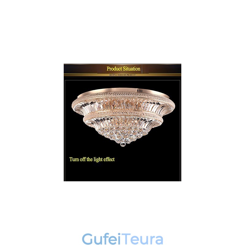 יוקרה מודרנית 9 אור תקרת קריסטל מודרני סופג אור כיפת קוטר 80 ס"מ