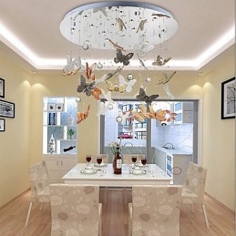 מנורת קריסטל מנורת קריסטל פרפר עגול