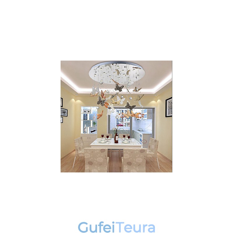 מנורת קריסטל מנורת קריסטל פרפר עגול