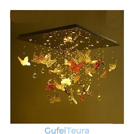 מנורת קריסטל מנורת קריסטל פרפר עגול