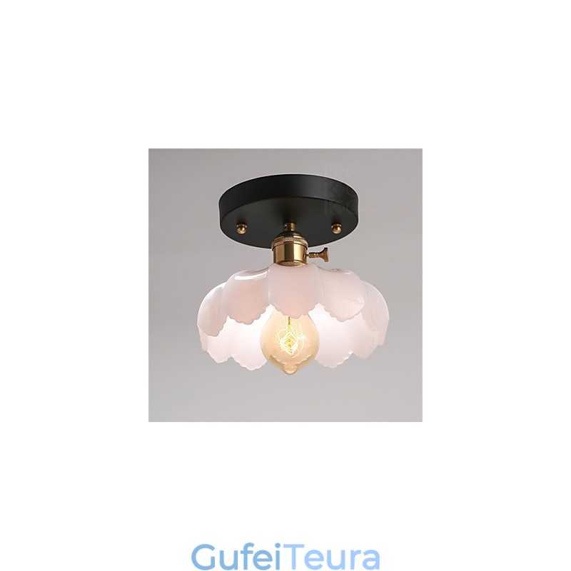 פלאש מאונט רטרו תאורה אורות מנורת תקרת זכוכית