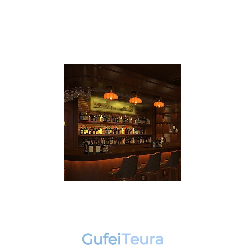 פלאש מאונט רטרו תאורה אורות מנורת תקרת זכוכית