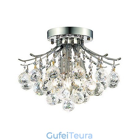 3 אורות מודרניים להתקנה שטוחה עם חרוזי קריסטל