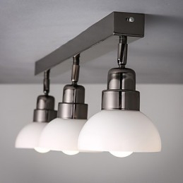 Flush Mount Trinal head Light לבן זכוכית אלומיניום מסגרת אופנה מודרנית