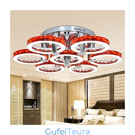 נברשת אקרילית אדומה עם 7 אורות (כרום)