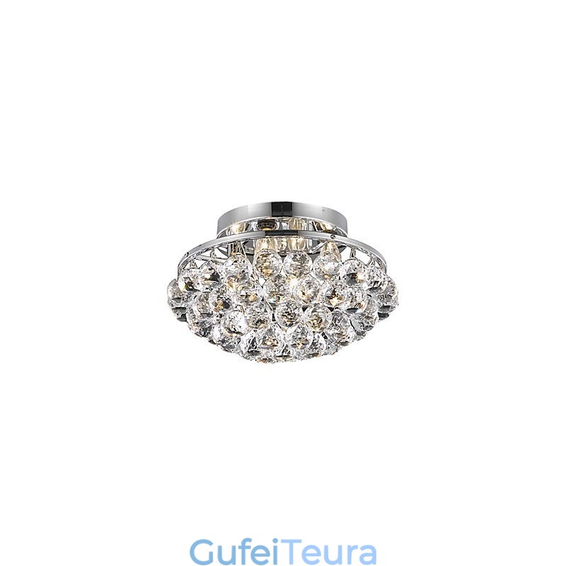 4 אורות מודרניים להתקנה שטוחה עם טיפות קריסטל בסיבוב