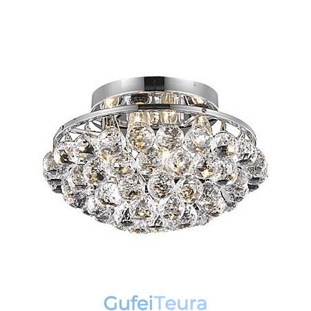 4 אורות מודרניים להתקנה שטוחה עם טיפות קריסטל בסיבוב