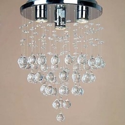 3 אור Crystal Flush Mount Light