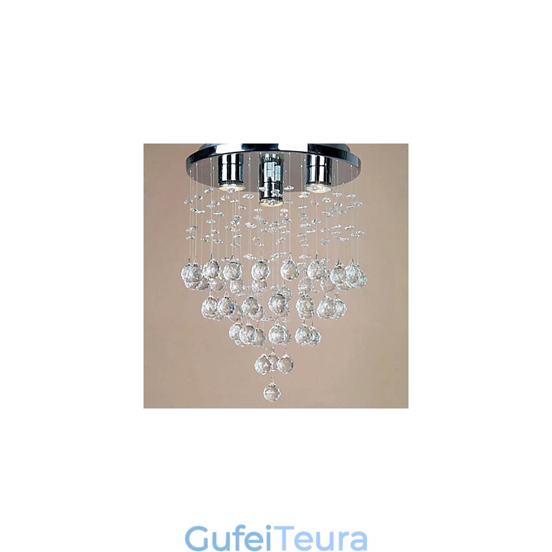 3 אור Crystal Flush Mount Light