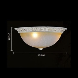 White Flush Mount בהיר צהוב לבן זכוכית שרף דפוס גילוף אירופאי קלאסי