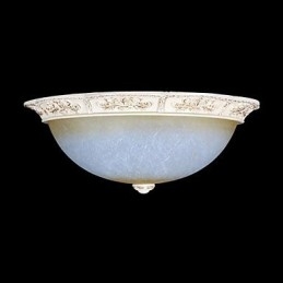 White Flush Mount בהיר צהוב לבן זכוכית שרף דפוס גילוף אירופאי קלאסי