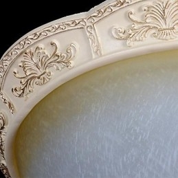 White Flush Mount בהיר צהוב לבן זכוכית שרף דפוס גילוף אירופאי קלאסי