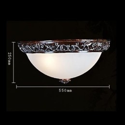 Flush Mount Light זכוכית שרף כסף גילוף אירופאי קלאסי