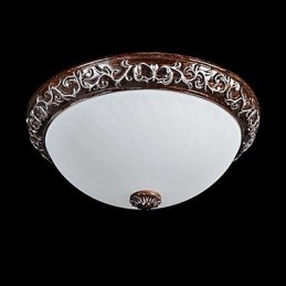 Flush Mount Light זכוכית שרף כסף גילוף אירופאי קלאסי