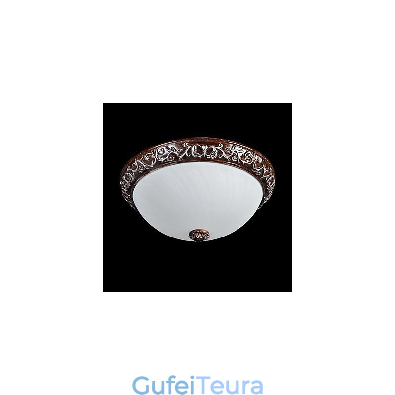 Flush Mount Light זכוכית שרף כסף גילוף אירופאי קלאסי