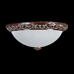Flush Mount Light זכוכית שרף כסף גילוף אירופאי קלאסי