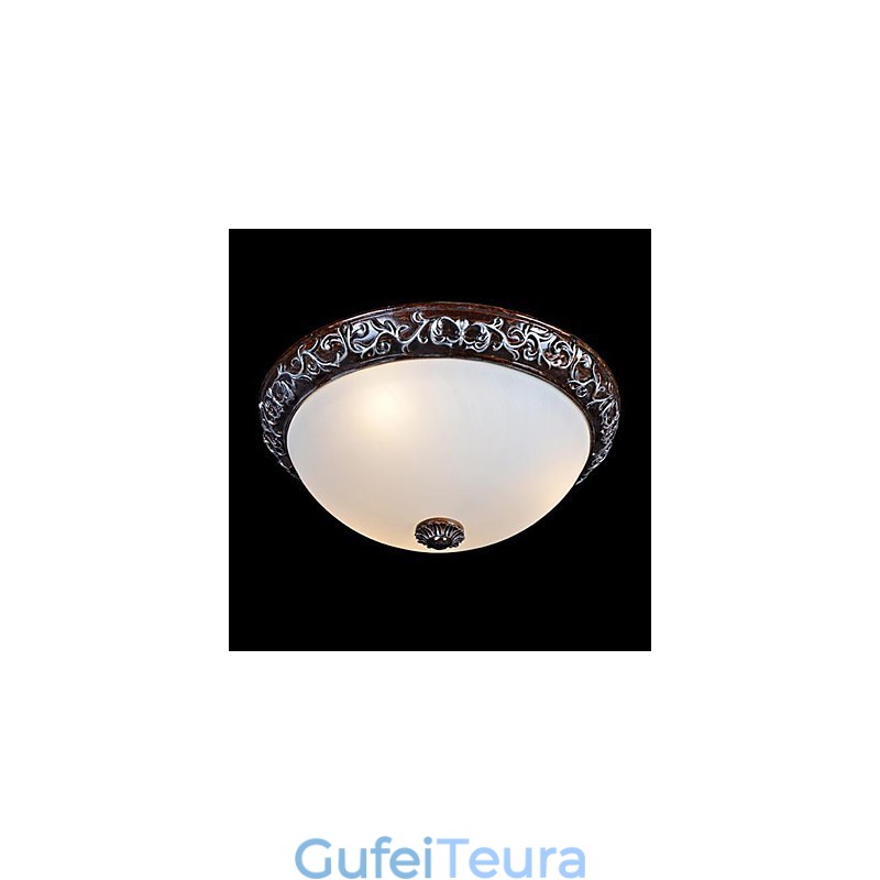 Flush Mount Light זכוכית שרף כסף גילוף אירופאי קלאסי
