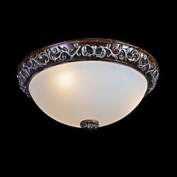 Flush Mount Light זכוכית שרף כסף גילוף אירופאי קלאסי