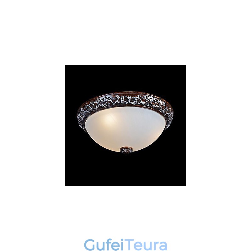 Flush Mount Light זכוכית שרף כסף גילוף אירופאי קלאסי