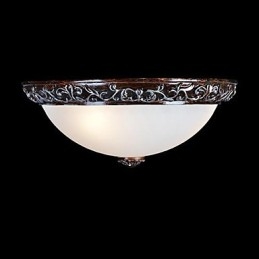 Flush Mount Light זכוכית שרף כסף גילוף אירופאי קלאסי