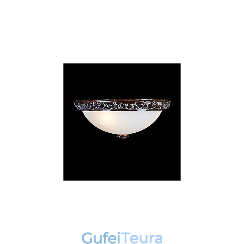 Flush Mount Light זכוכית שרף כסף גילוף אירופאי קלאסי