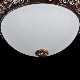 Flush Mount Light זכוכית שרף כסף גילוף אירופאי קלאסי