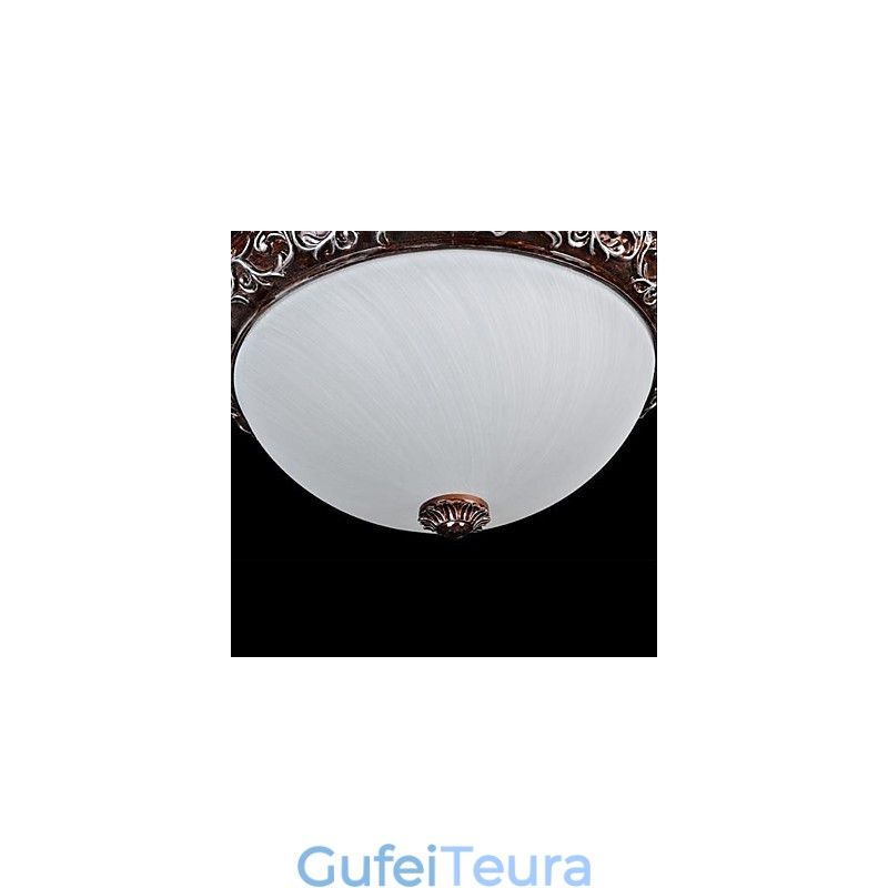 Flush Mount Light זכוכית שרף כסף גילוף אירופאי קלאסי