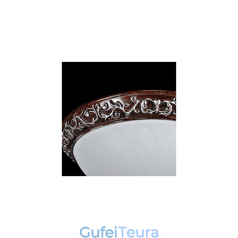 Flush Mount Light זכוכית שרף כסף גילוף אירופאי קלאסי