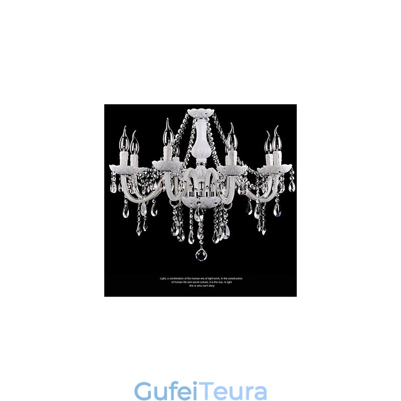 נברשת קריסטל מודרנית 8 אורות זכוכית עכשווית