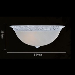 White Flush Mount Light זכוכית שרף גילוף אירופאי קלאסי