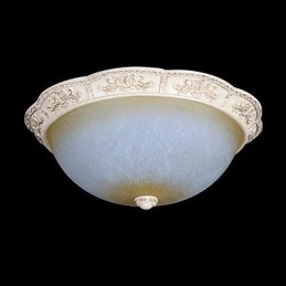 White Flush Mount בהיר צהוב לבן זכוכית שרף דפוס גילוף אירופאי קלאסי