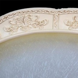 White Flush Mount בהיר צהוב לבן זכוכית שרף דפוס גילוף אירופאי קלאסי