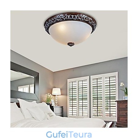 Flush Mount Light זכוכית שרף כסף גילוף אירופאי קלאסי Flush Mount Light זכוכית שרף כסף גילוף אירופאי קלאסי