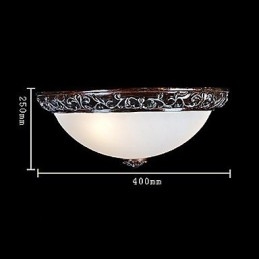 Flush Mount Light זכוכית שרף כסף גילוף אירופאי קלאסי