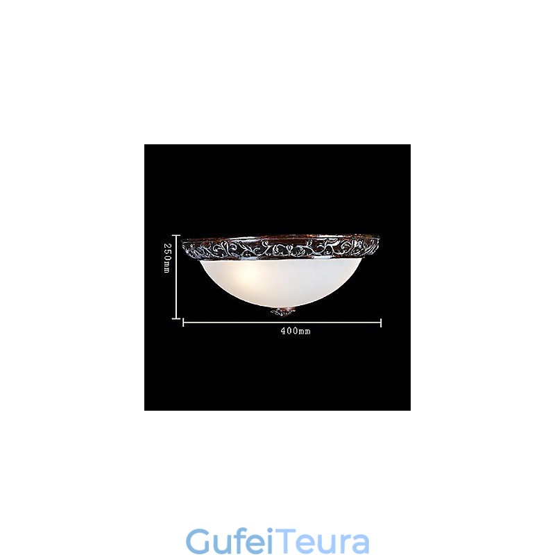 Flush Mount Light זכוכית שרף כסף גילוף אירופאי קלאסי