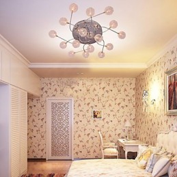 G4 Iron Flush Mount Light עם הצללי אלומיניום