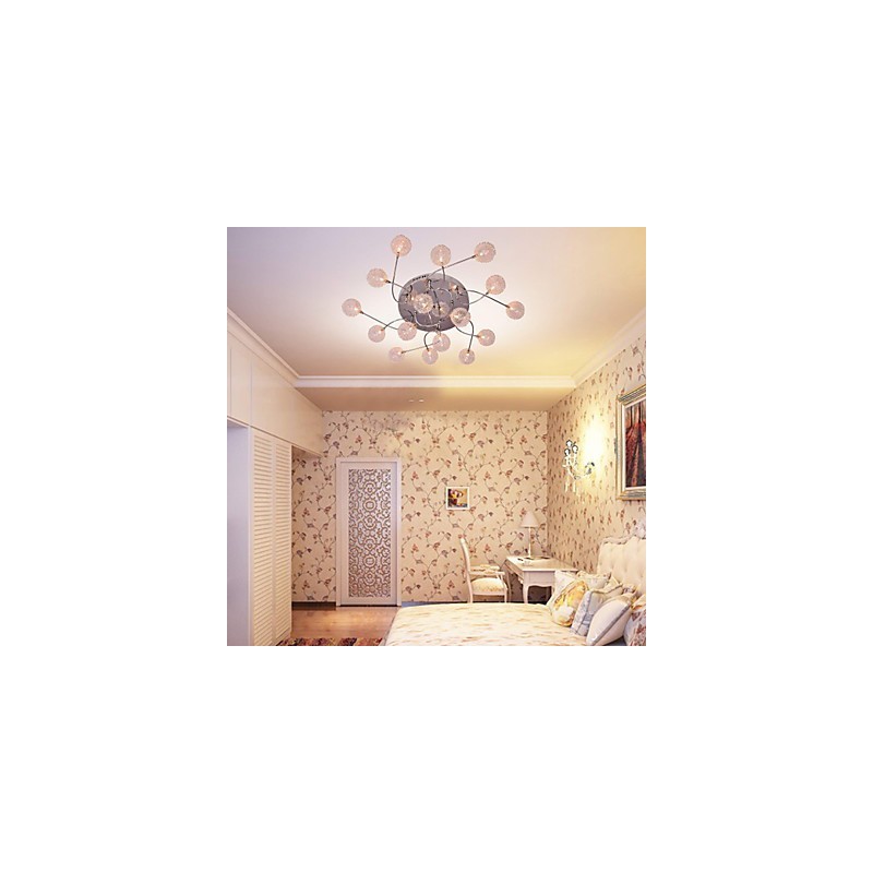G4 Iron Flush Mount Light עם הצללי אלומיניום