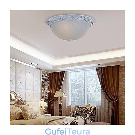 White Flush Mount Light זכוכית שרף גילוף אירופאי קלאסי White Flush Mount Light זכוכית שרף גילוף אירופאי קלאסי