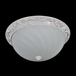 White Flush Mount Light זכוכית שרף גילוף אירופאי קלאסי