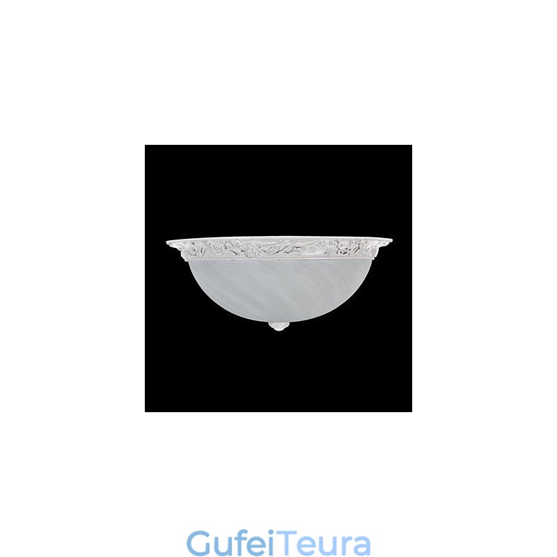 White Flush Mount Light זכוכית שרף גילוף אירופאי קלאסי