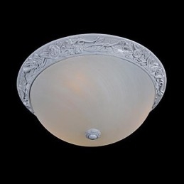 White Flush Mount Light זכוכית שרף גילוף אירופאי קלאסי
