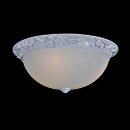 White Flush Mount Light זכוכית שרף גילוף אירופאי קלאסי