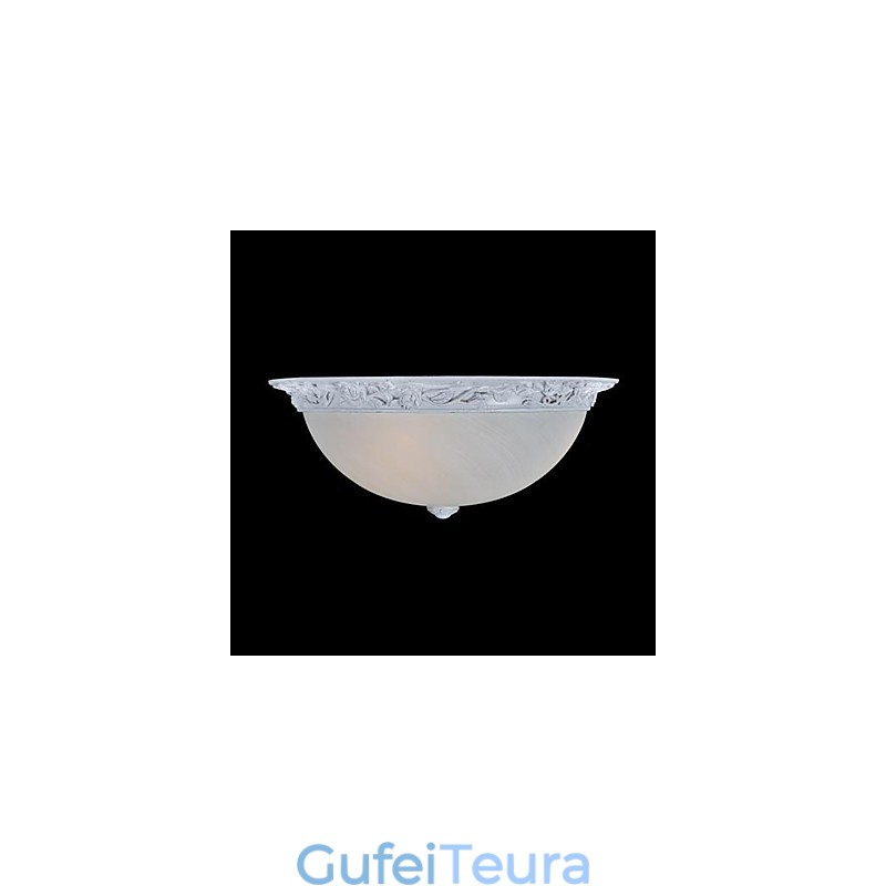 White Flush Mount Light זכוכית שרף גילוף אירופאי קלאסי