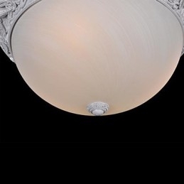 White Flush Mount Light זכוכית שרף גילוף אירופאי קלאסי
